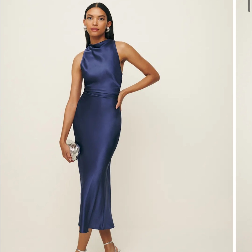 NWT Reformation Cassette Midi Dress - Blue Iris
